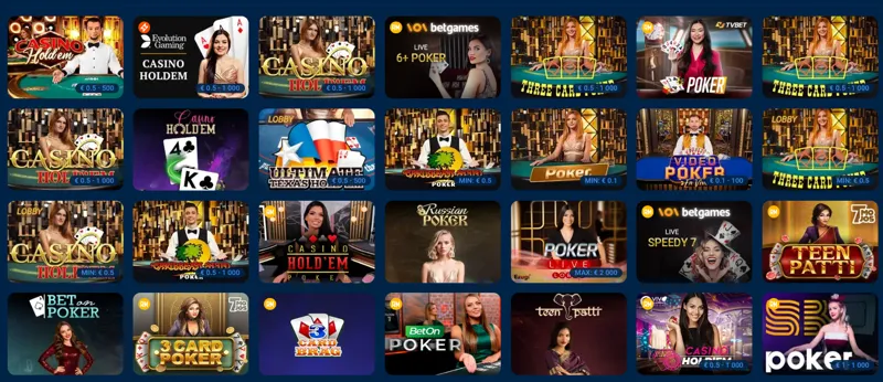 Poker com croupier ao vivo da MostBet