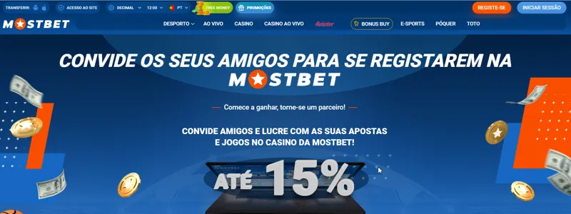 Promoção “Convide amigos” da MostBet