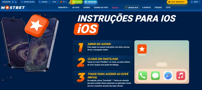 Aplicação móvel MostBet para iOS