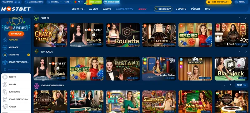 Casino ao vivo MostBet