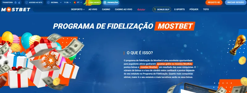 Programa de fidelização da MostBet