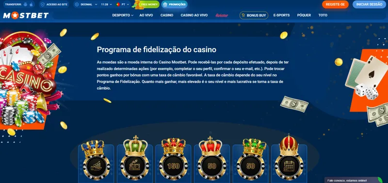Programa de fidelização do casino online MostBet