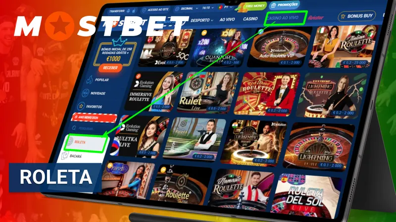 A roleta no MostBet Live Casino está disponível com crupiês ao vivo e várias versões do jogo.