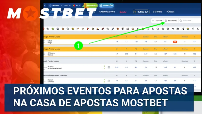 Os próximos eventos para apostas na casa de apostas MostBet incluem competições desportivas populares.